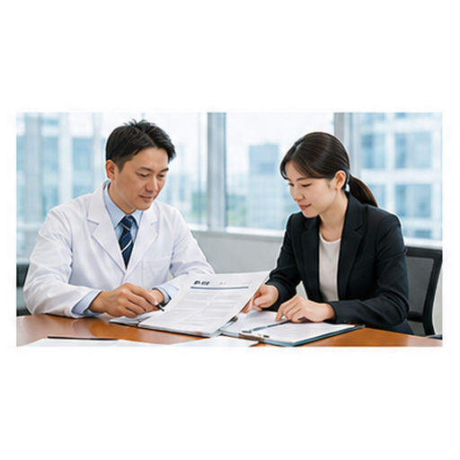 医師と人事担当者が打ち合わせを行う様子