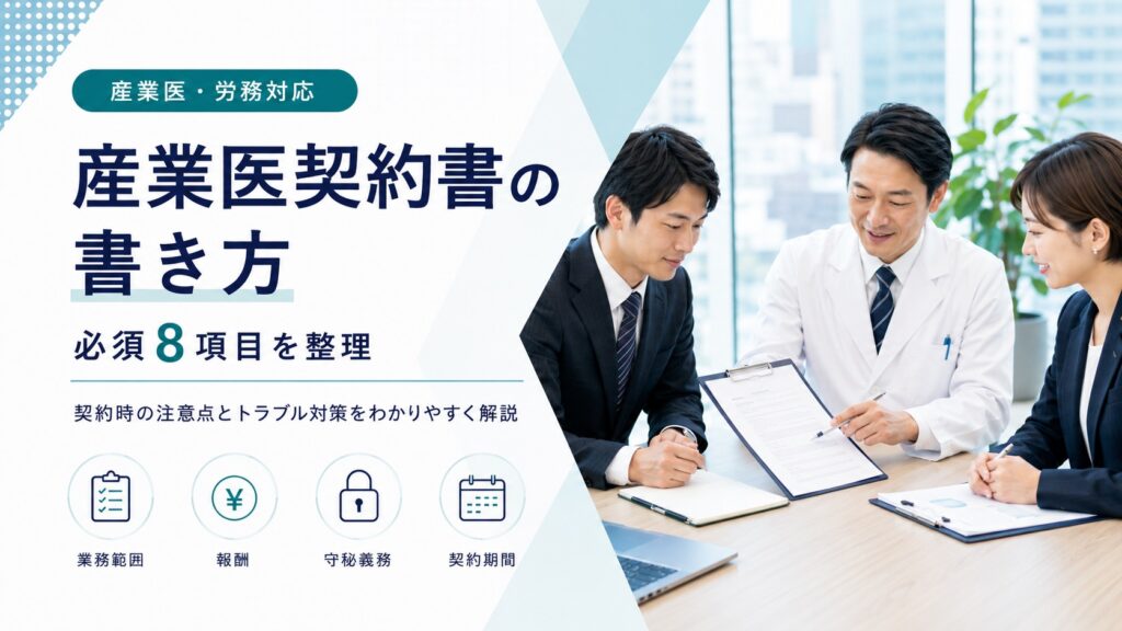 産業医の契約書の書き方｜必須8項目とトラブル対策を解説