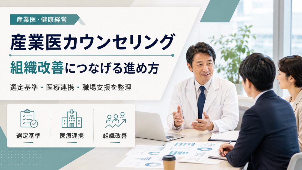 産業医カウンセリングを組織改善へ｜選び方の基準から医療連携まで解説
