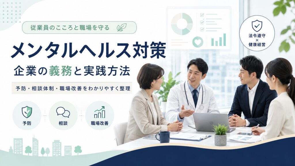 メンタルヘルス対策とは？企業の義務から実践方法まで徹底解説