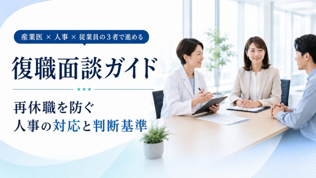 産業医の復職面談ガイド｜再休職を防ぐ人事の対応と判断基準