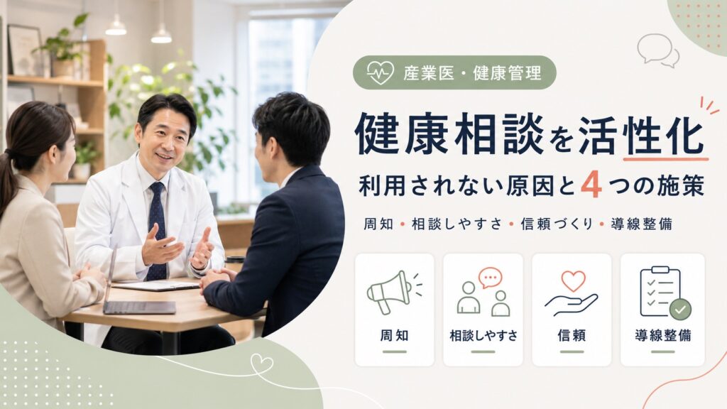 産業医の健康相談が形骸化？従業員が利用しない原因と4つの活性化策