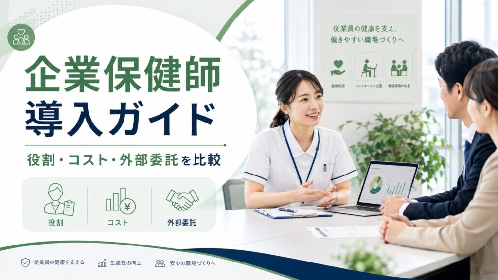 企業保健師の導入ガイド｜役割やコスト、外部委託まで徹底比較