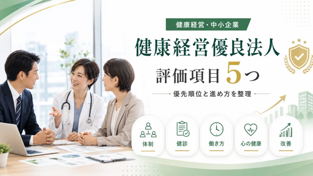 健康経営優良法人の評価項目5つ｜中小企業の優先順位も解説