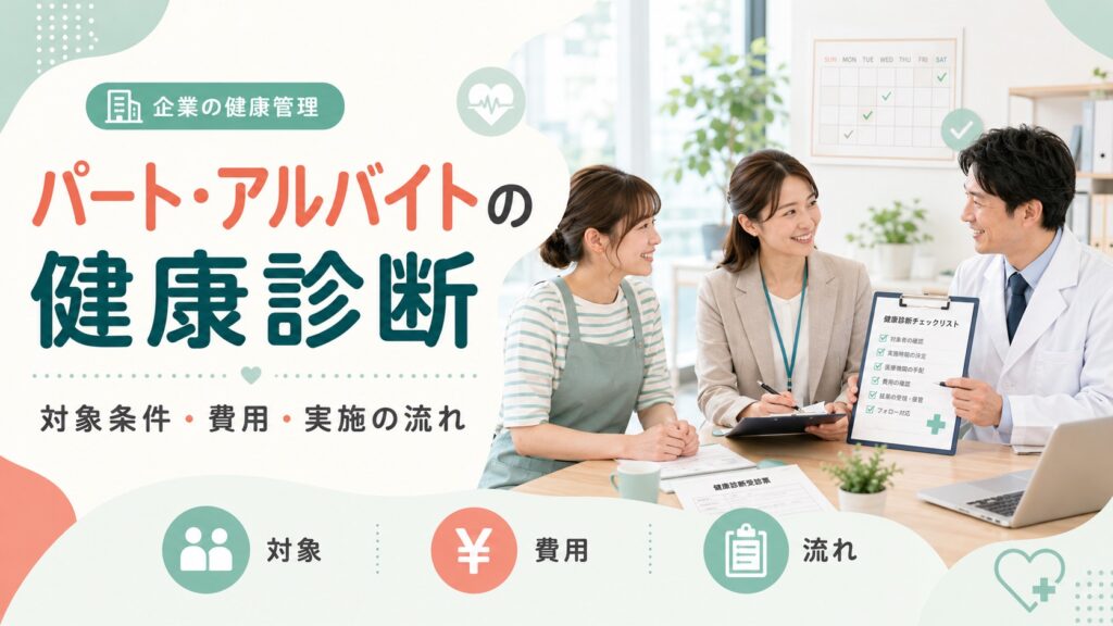 パート・アルバイトの健康診断は義務？対象条件と費用、実施の流れを解説