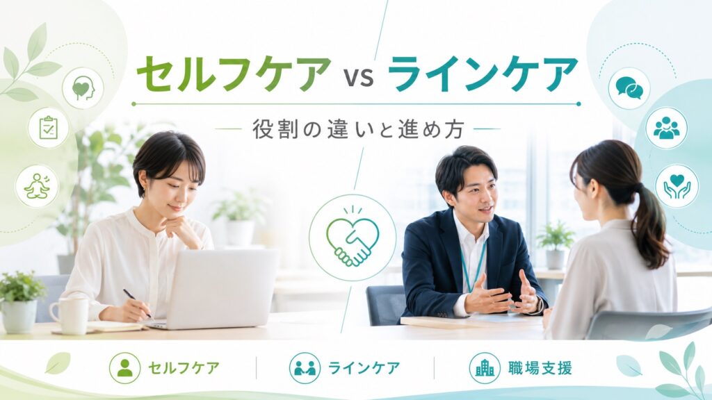 セルフケアとラインケアの違いとは？企業のメンタルヘルス対策における役割と進め方
