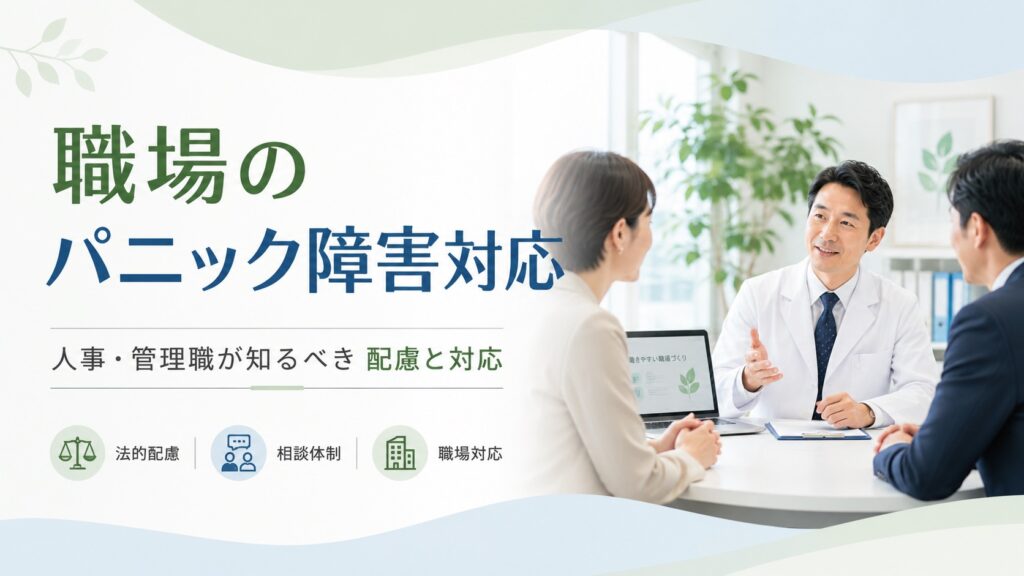 職場のパニック障害、接し方は？人事・管理職が知るべき法的義務と対応