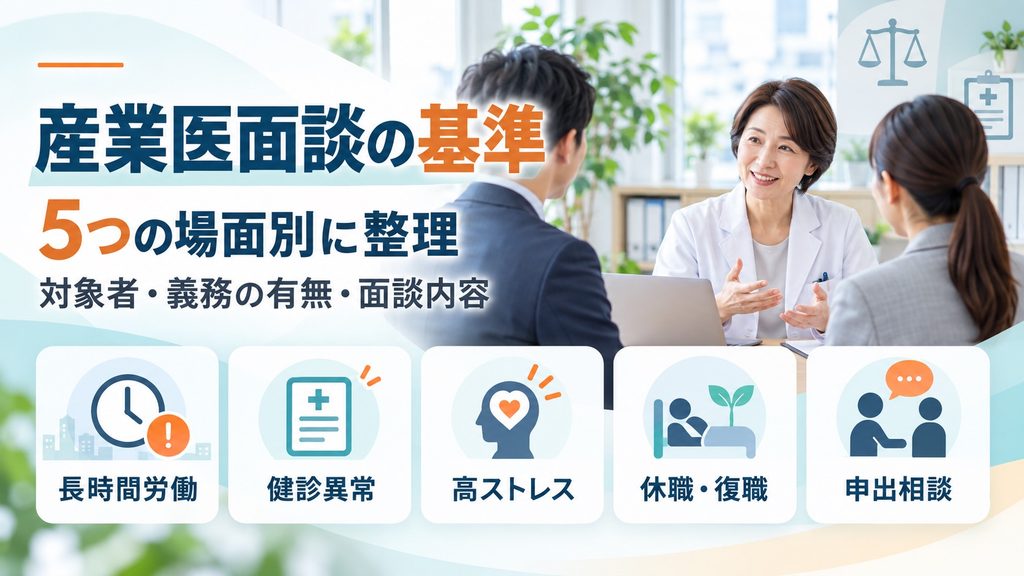 産業医面談の基準｜5つの場面別に、対象者・義務の有無・面談の内容を整理