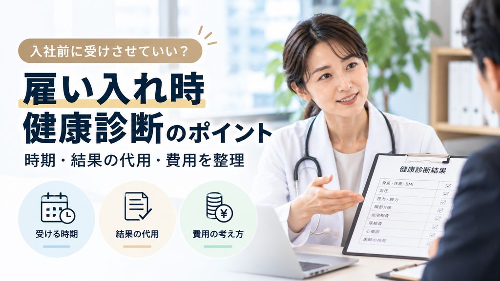 雇い入れ時健康診断は入社前に受けさせていい？時期・結果の代用・費用を整理